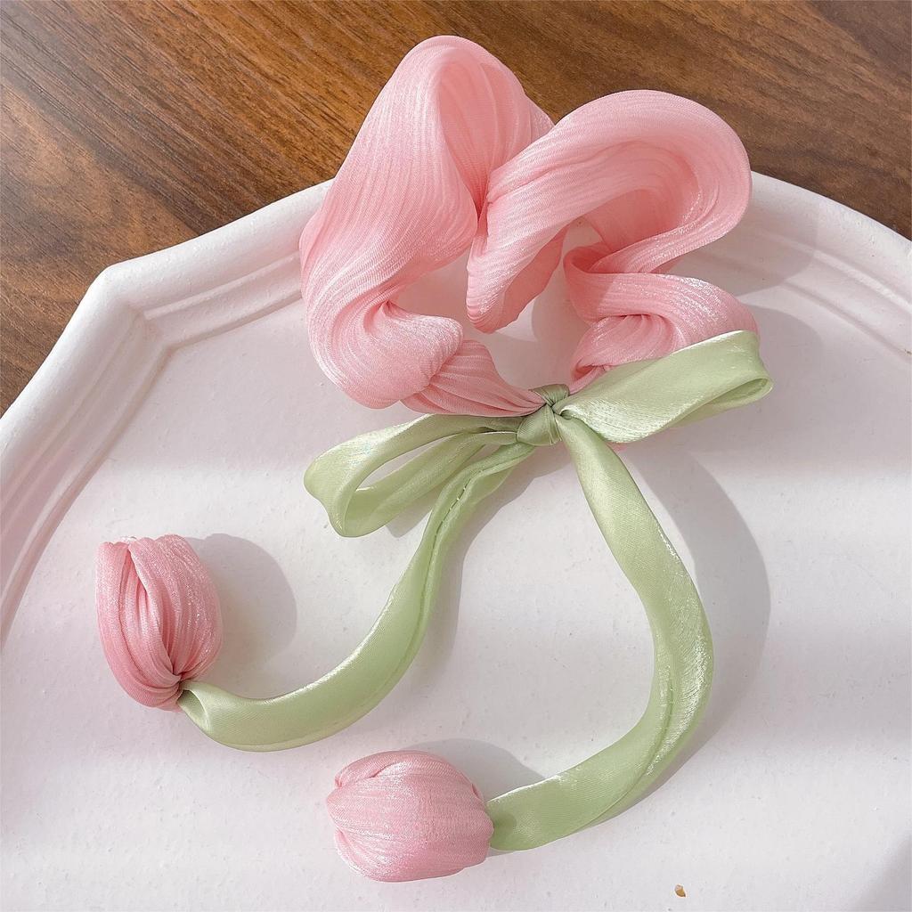 Clips de Păr Floare Lalea - Set Accesorii High-End cu Clips Gheară, Scrunchie, Elastic de Păr și Bijuterii Agrafă de Păr.