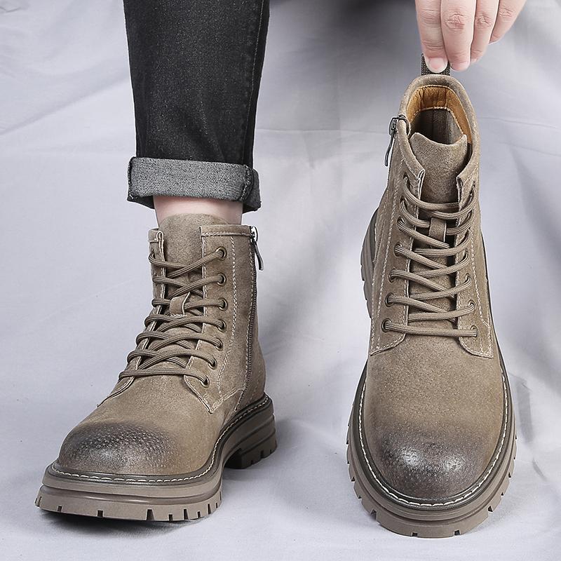Classic Men High-top Boots Quality Leather Men Boots Winter Ankle Boots Men 2025 New Outdoor Winter Work Shoes Walking Boots