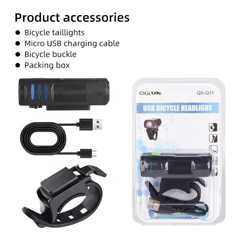 USB Rechargeable Bike Headlight Waterproof Bright LED Bicycle Flashlight High Lumen Cycling Safety Strobe Warning Light 7