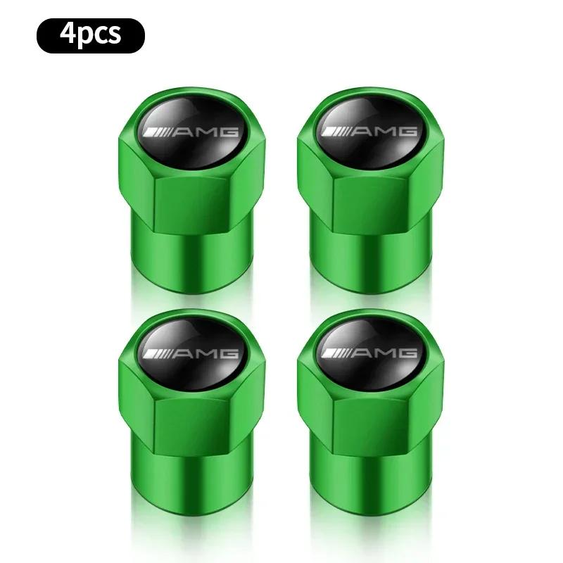 Car Sticker 4pcs Car Tire Valve Caps Emblem Metal Cap Case For Mercedes Benz B/C/E/S Class A Class C200L GLC GLE CLA Accessories