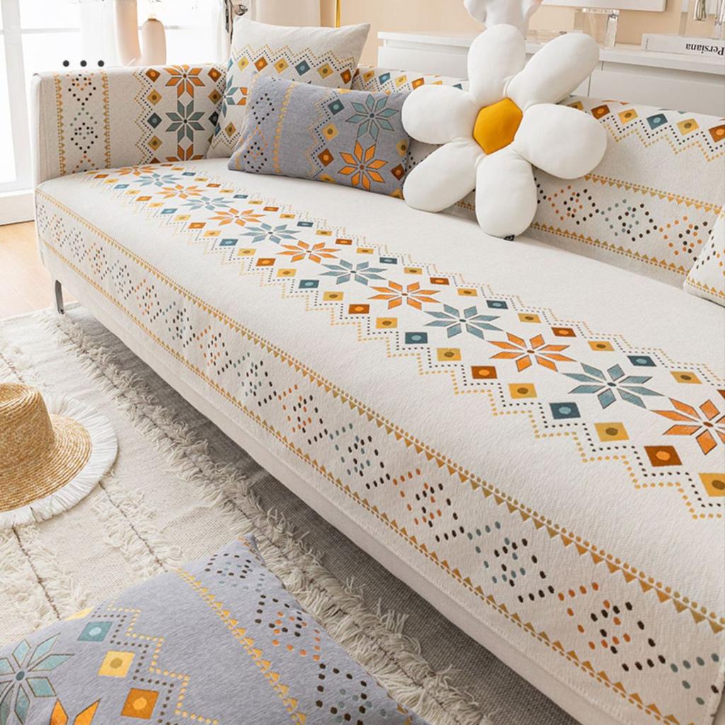 Bohemian Style Sofa Cushion, Anti Scratch Sofa Cushion, All Season Furniture Protection, Used for Bedroom, Living Room, Home Decoration Sofa Cushion
