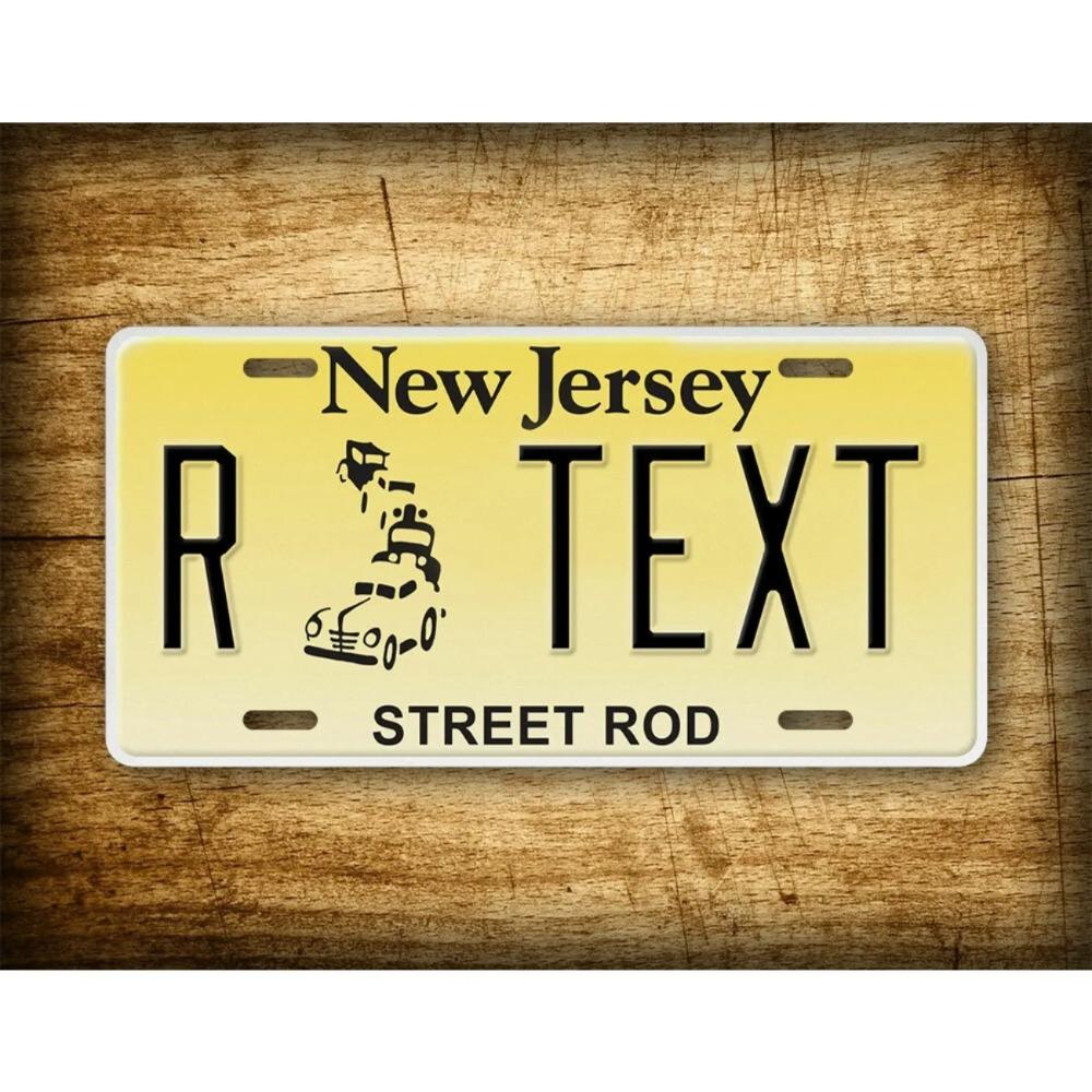 

Personalized New Jersey Street Rod Custom Text Decorative Tag Dustproof & Waterproof (Only Decoration) білий