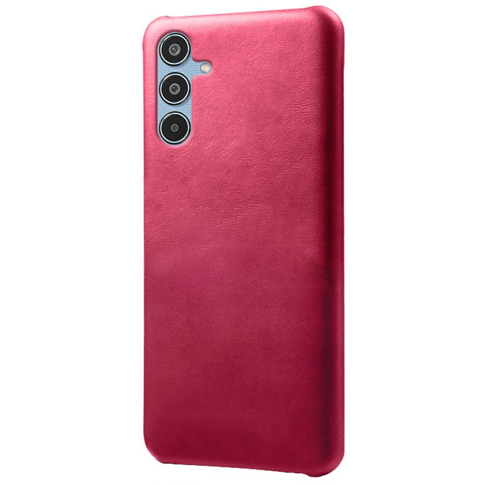 

For Samsung Galaxy M35 5G Case Calf Texture PU Leather Hard PC Protective Phone Cover Rose