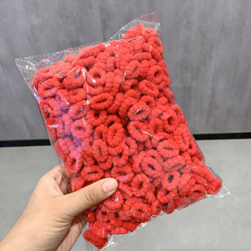 500 Stück/Set Kinder Einfarbig Gitter Welle Elastische Haarbänder Baby Mädchen Scrunchie Gummibänder Kind Süß Niedlich Haaraccessoires