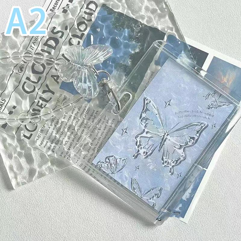 Butterfly Acrylic Card Holder Photocard Holder Credit Id Bank Card Protective Case  Keychain Pendant