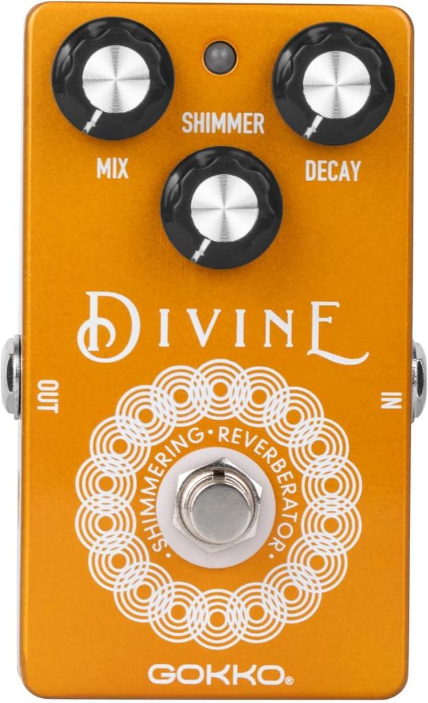 GOKKO Divine Shimmering Reverb Pedal Ambient Modulation Reverb Effect Pedal with Shimmer Aluminum Alloy 9V DC Power Supply GK-46 - Guitarist's