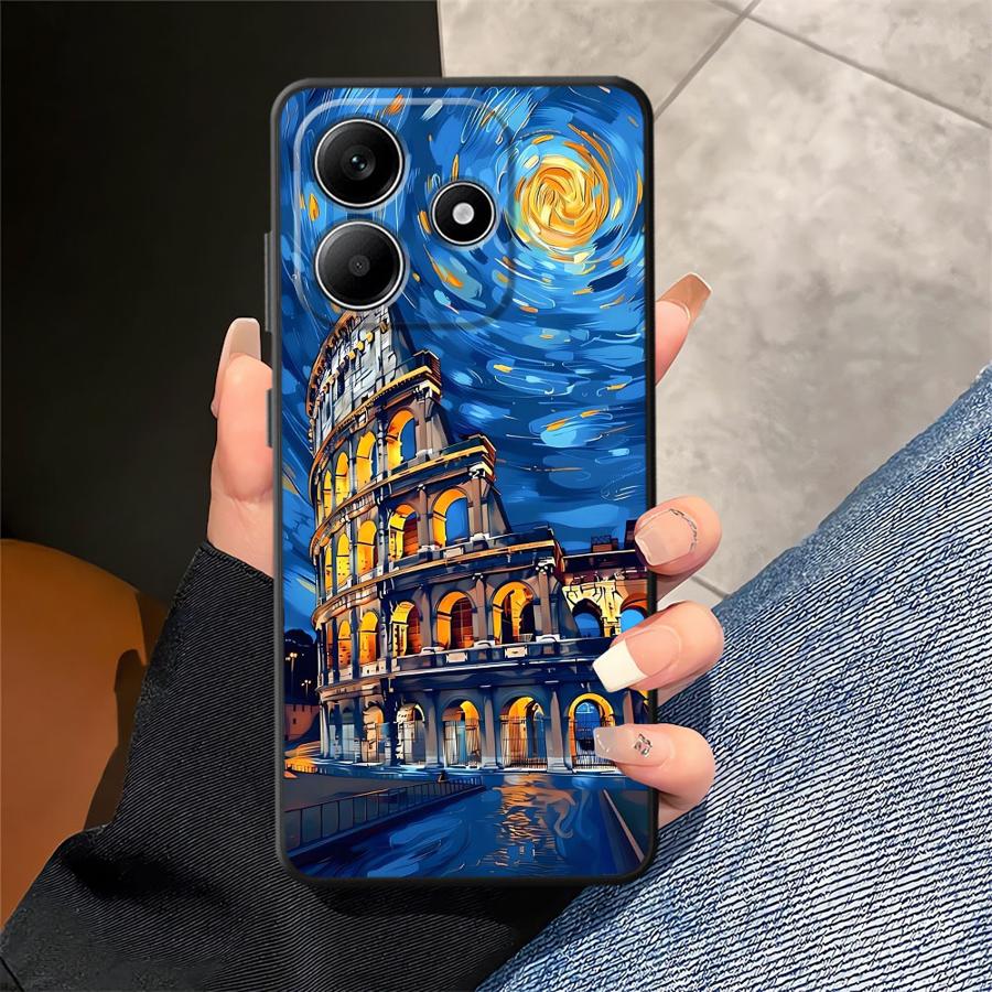 Oil Painting Art Black Soft Phone Cover Case for Xiaomi Redmi Note 12s 7 8 10S 11s 9 10 11 12 Pro 13 14 Pro Plus 9S