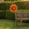 Unique Outdoor Gifts for Garden Sunflower Metal Stake, Spinning Flower Yard Ornament, Rustproof Creative Lawn Ornament Art Patio Decoration Sculpture