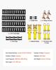 Kit de Rails d'Arrimage E-Track, Lot de 4 Rails E-Track de 0,6 m, 20 Pièces Comprend 2 Sangles à Cliquet & 4 Anneaux en O & 4 Points d'Arrimage avec Anneau en D & 2 Emplacements Simples & 8 Embouts