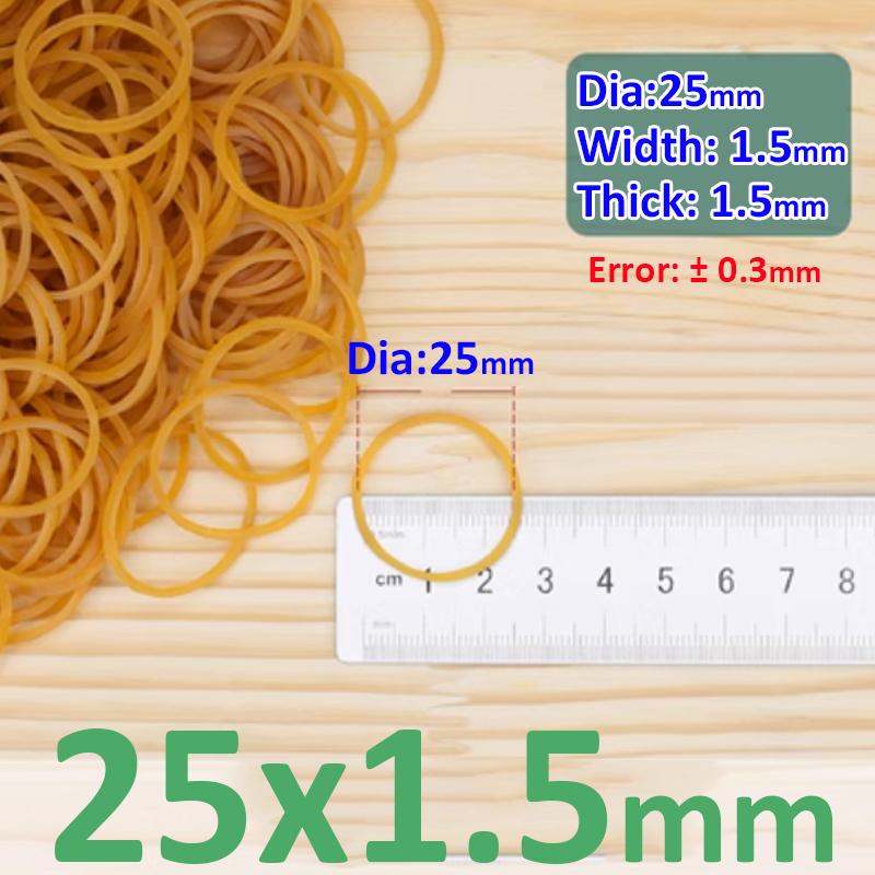 Diameter 10mm-60mm Width 1.5mm Yellow High Elastic Rubber Bands Supplies Stretchable Latex Rings For Home Office Stationery