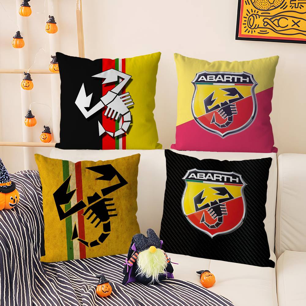 A-Abarth Scorpion Pillow Case Home Dorm Chair Back Short Plush Double-Sided Printing Office Nap Time Cushion Cover