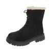 Fashion 2024 Women Winter Snow Boots Warm Flat Platform Lace Up Ladies Women's Shoes New Flock Fur Suede Ankle Boots Plus Size