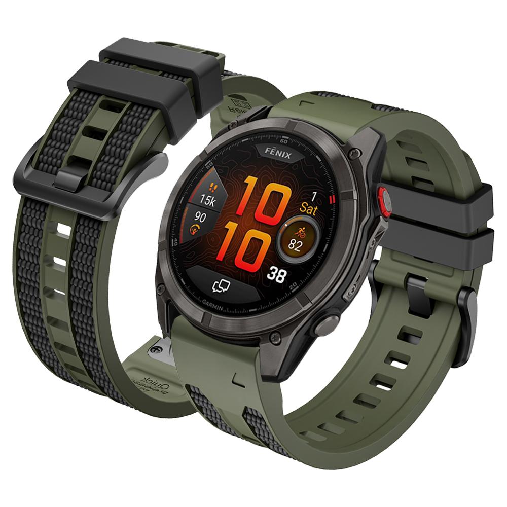 QuickFit 22mm 26mm Two-tone Sports Silicone Watch Band For Garmin Fenix 8 Pro 51mm 47mm E 7 7X 6 6X/Epix Gen 2 Strap Bracelet