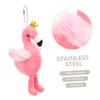 [EXCEART] 3-Piece Flamingo Pendant Plush Animal Keychain for Hawaii Party Decorations, Plush Key Fob