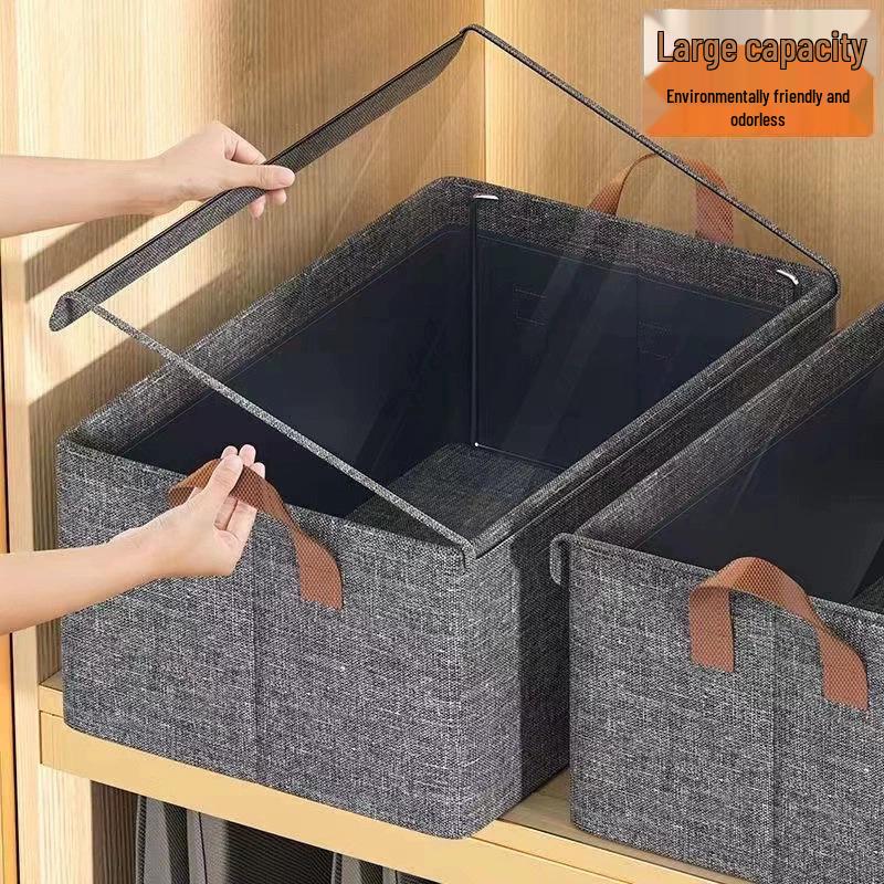 Cationic Steel Frame Multifunctional Foldable Drawer Storage Box with Handle, Large Capacity