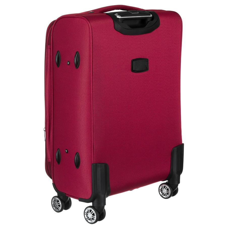 Soft Polyester Cabin Suitcase In Red and Blue - Peterson