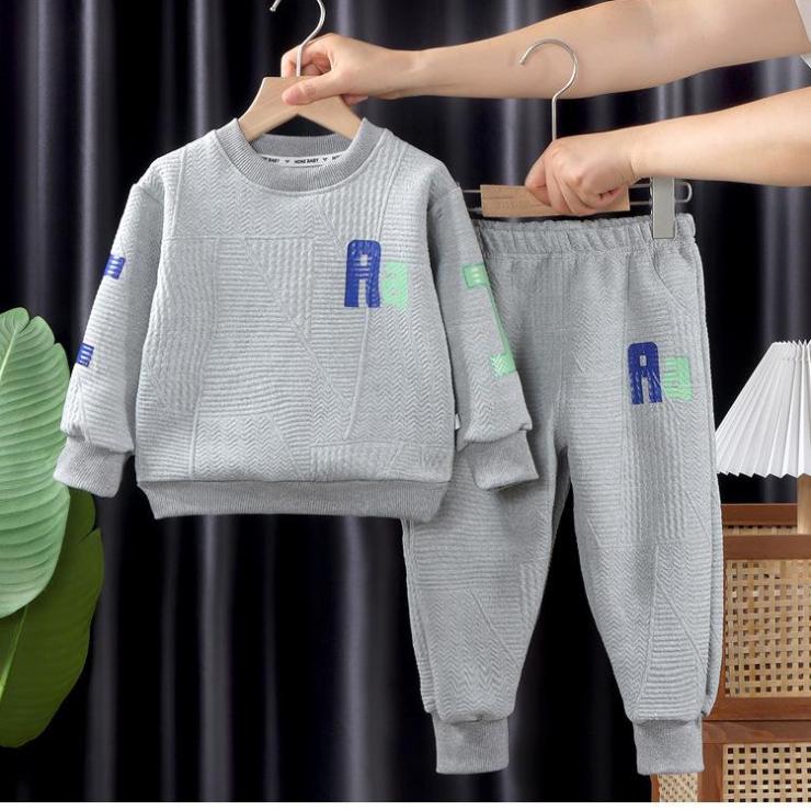 Spring and Autumn Boys and Girls Hoodie Set Children's Leisure Set Baby Casual Tracksuit EMA