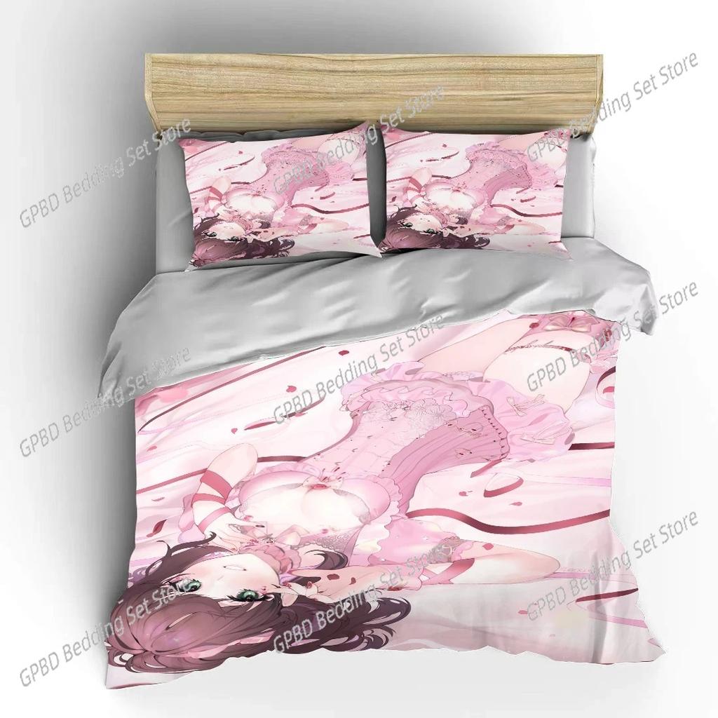 Japanese 3D Anime Moe Bed European Bedding Set Single Twin Double Queen King Cal King Size Bed Linen Set