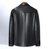 Futting Men's Sheepskin Goose Down Lapel Leather Jacket