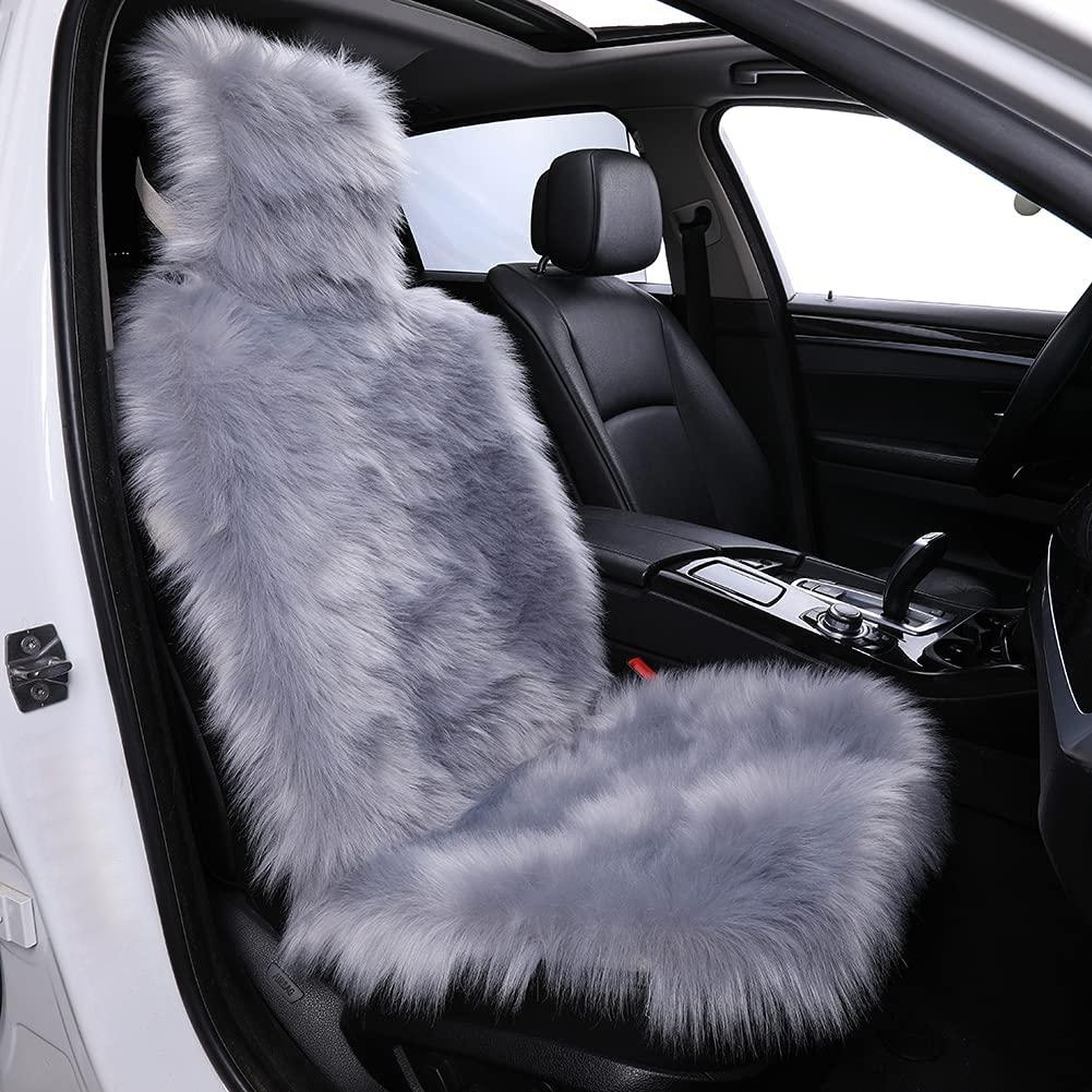 Winter Warm Car Seat Covers Artificial Plush Cars Cushion Soft Synthetic Wool Seats  Fit for Auto Truck, SUV, Van Hot