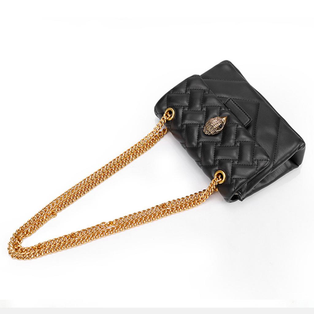 Chain Strap Bag Grid Texture PU Material Multifunctional Shoulder Purse Handbag for Daily Life Work