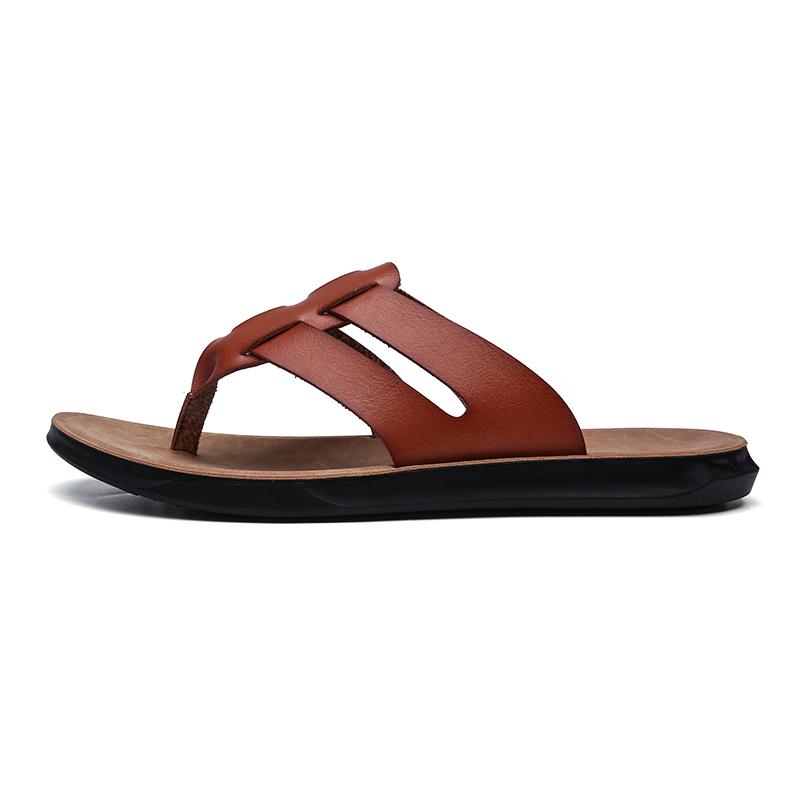 Herren Zehentrenner Kunstleder Hausschuhe Strandschuhe Sommer Lässig Chanclas Hombre Infradito Uomo Japonki