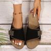 Fashion Female Shoes On Sale 2024 New Open Toe Women's Slippers Summer Rome Mixed Colors Outdoor Casual Beach Flat Large Size Slippers