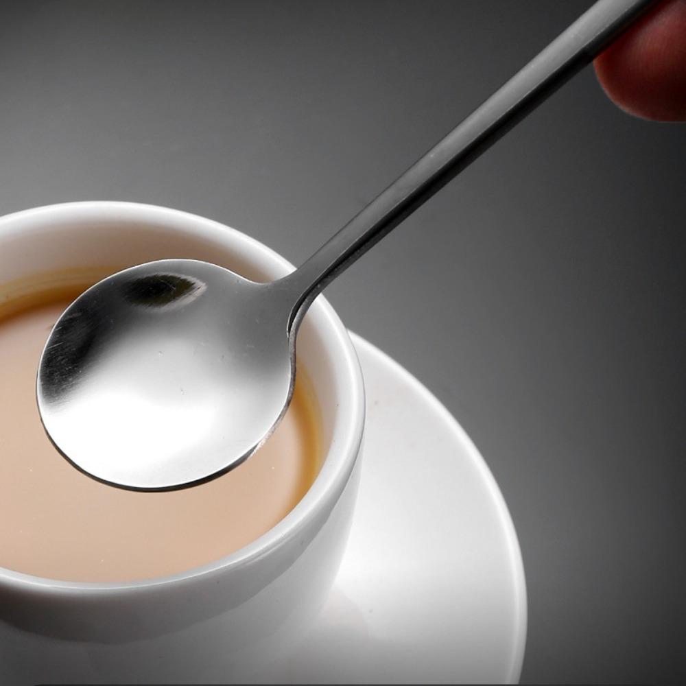 1pc 304 Stainless Steel Spoon, Household Coffee Spoon, Long Handle Stirring Spoon, Dessert Spoon, Thickened Bird's Nest Honey Spoon
