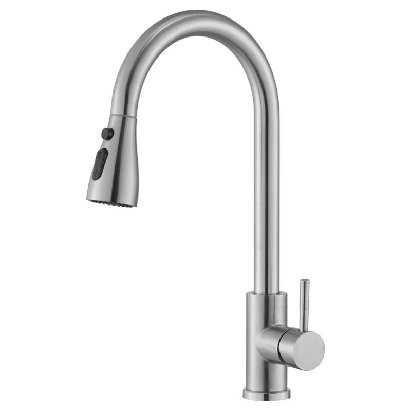 Jingdong Crafted 304 Stainless Steel Pull-Out Kitchen Faucet