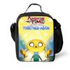 Adventure Time Isoliertes Lunchpaket für Kinder Tragbare Thermokühlertasche Cartoon-Druck Bento-Box für Schule Outdoor-Picknick
