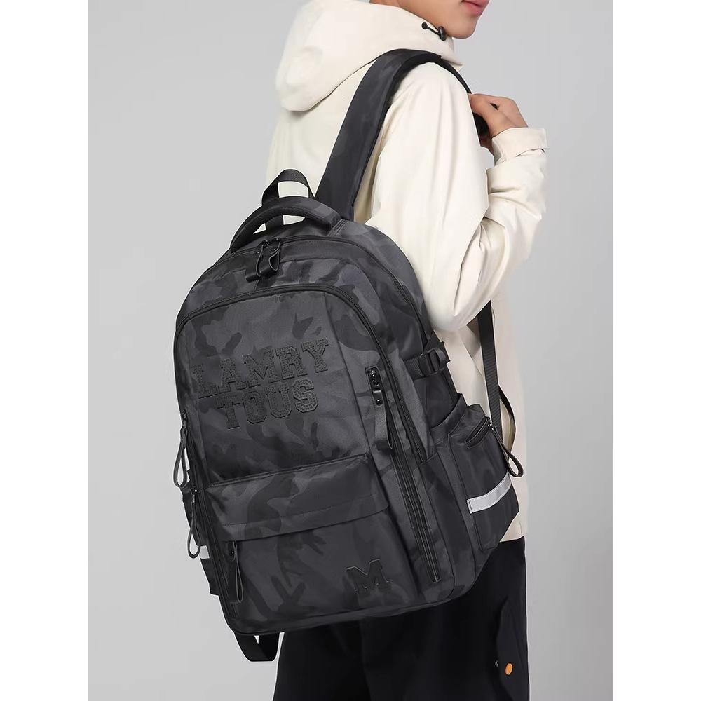 Schoolbag Fashion Camouflage School Bag Men's Large Capacity Junior High School Girls Outdoor Travel College Student Computer Backpack