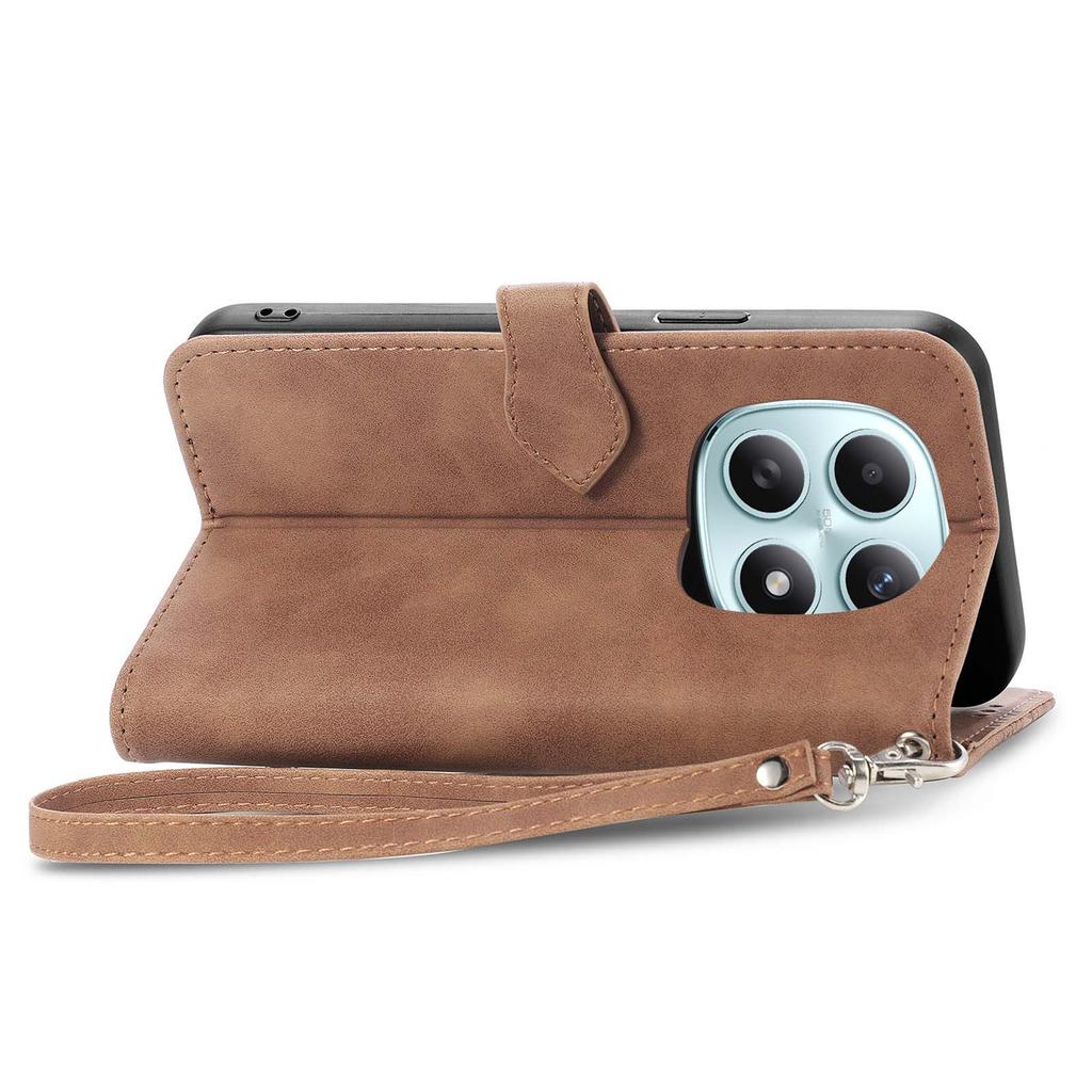 Handyhülle für Xiaomi Poco M8 5G/Redmi Note 15 5G (Global)/15 4G (Global) Reißverschluss-Portemonnaie mit Riemen, Blumenprägung, PU-Leder, Handyhülle