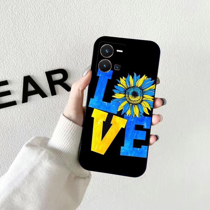 Telefon Fall für VIVO V21E V21 V23 V23E V2109 V20 V25e V25 V17 NEO X60 X80Pro X90 X80 Lite Ukraine Blume Funda fall Capa Zelle