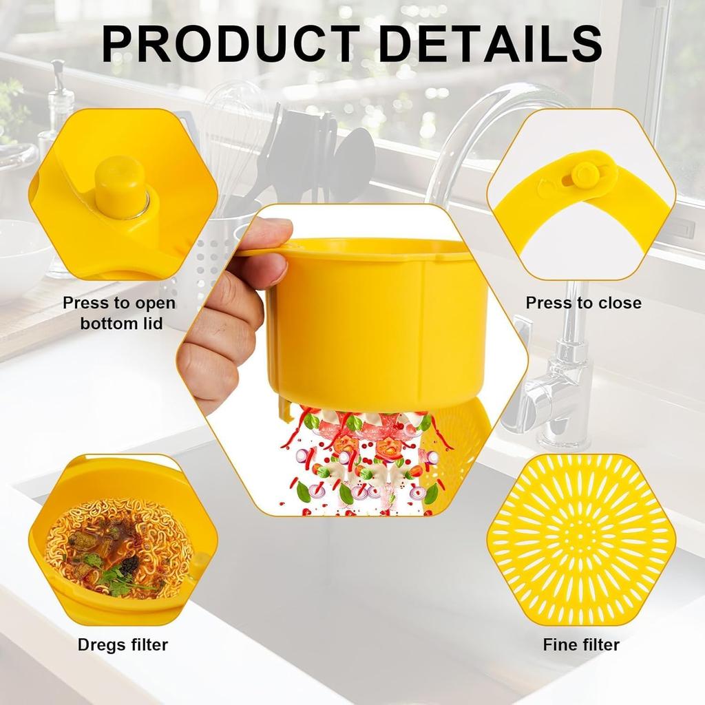 Kitchen hanging sink drain basket press type automatic residue cleaning filter Green 12cm