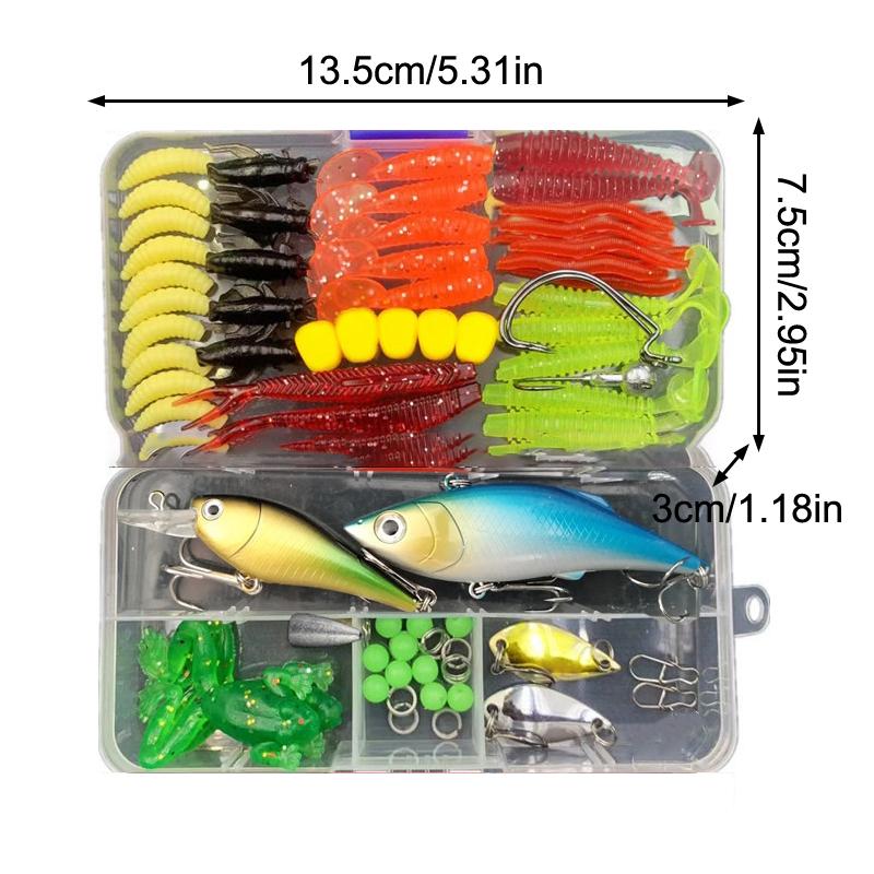 Fishing Lure Kit Soft And Hard Bait Set Gear Layer Jig Spoon For Bass Pike Crank Tackle Accessories With Box