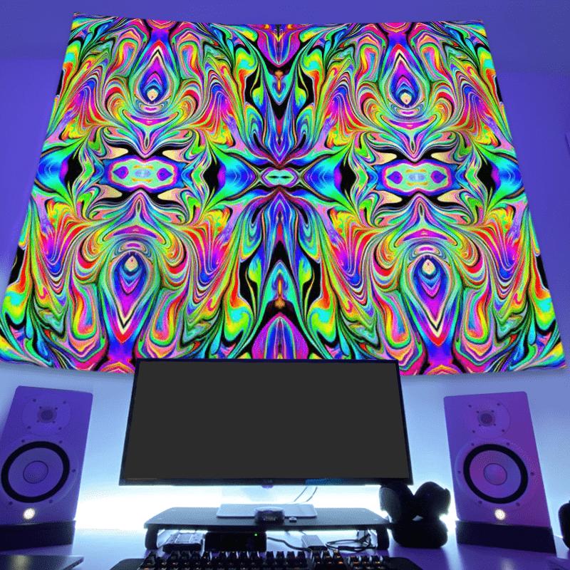 VIKAMA Gaming Fluid Energy Tapestry Illusion Gradient Game Room Live Background Wall Immersive Room Decoration