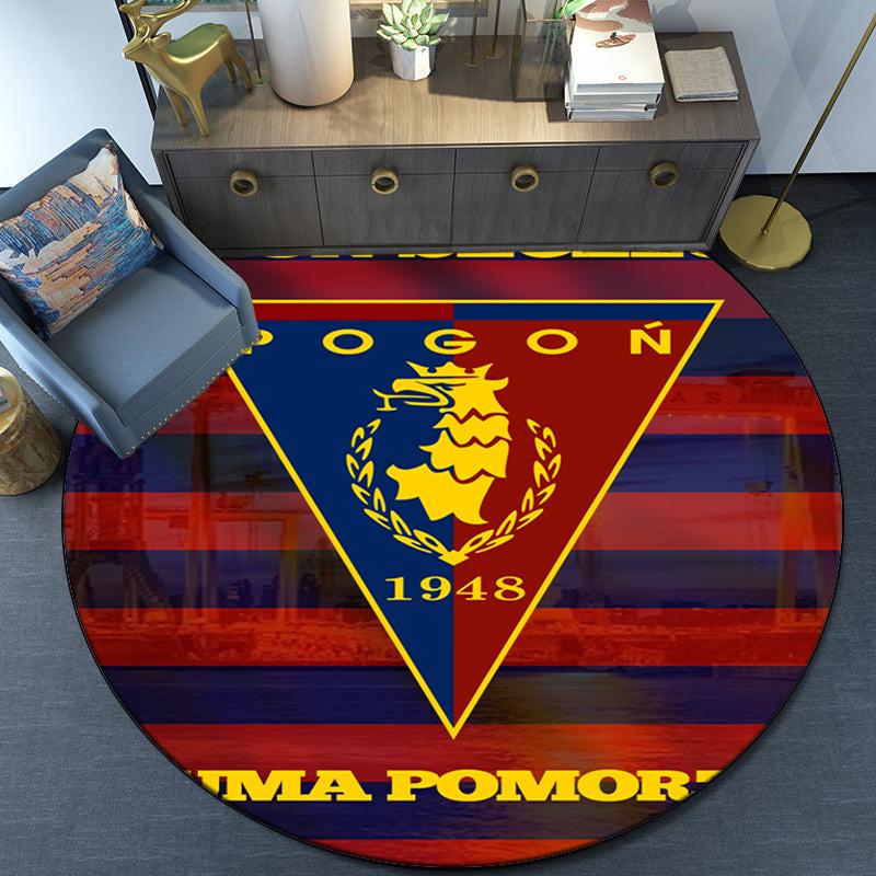 Pogoń Football Crest Round Rug for Livingroom,Bedroom, Palyroom, Chair Rug, Area Rug, Circle Carpet, Fan Christmas Gift