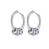 New 925 Silver Sparkle Double Hoop Heart Earrings For Women Fashion Silver Earring Jewelry Gift