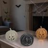 Halloween Pumpkin Figurine Hand-carved Resin Punpkin Statue Handmade Tabletop Decoration for Home Porch Front Door Mantel Room Decor