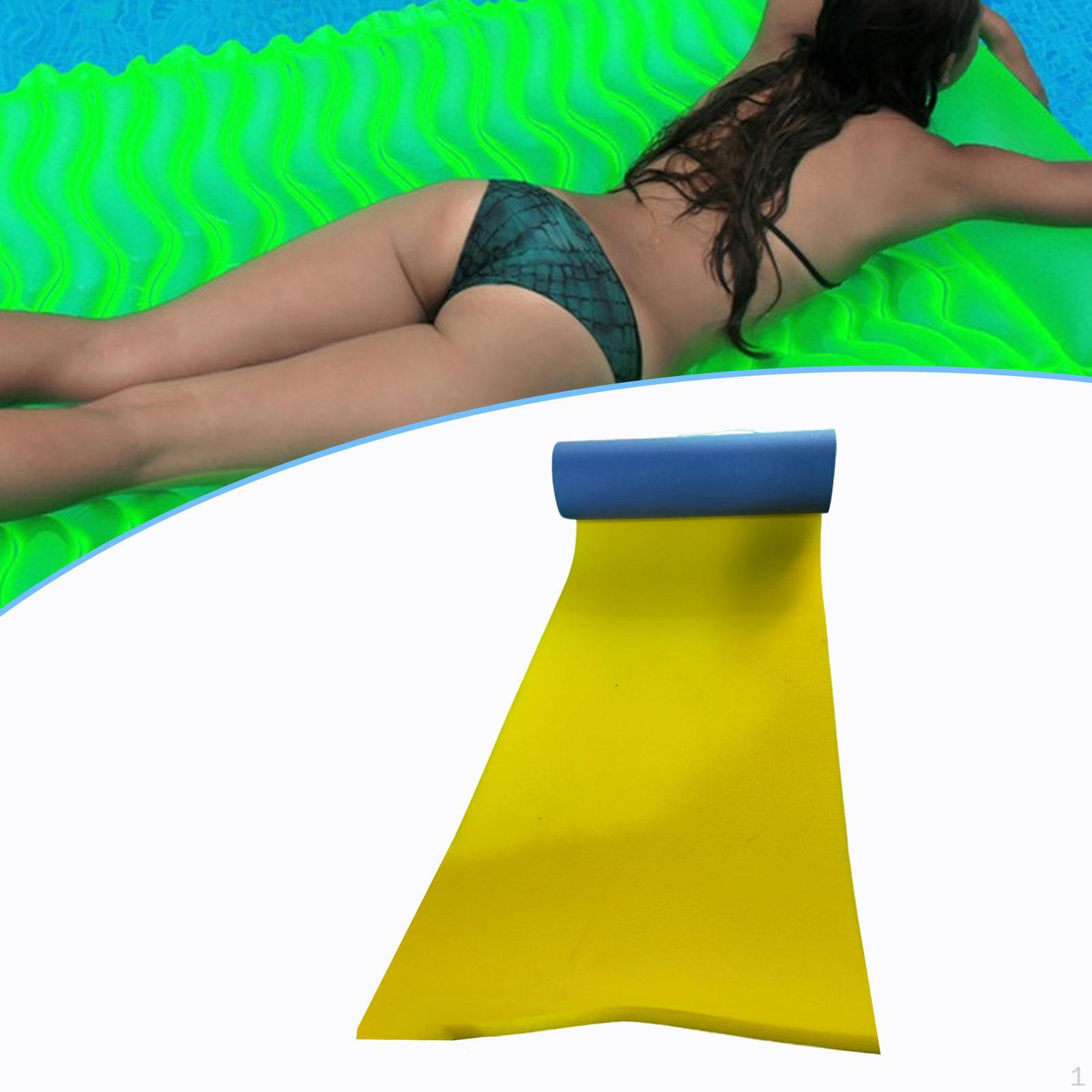 

Водний килимок, подушка, пліт 5,9 фути x 1,8 фути, матрац для дрифту, плавучий килимок для літніх пляжних ігор на озері Blue Yellow
