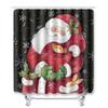 Christmas Shower Curtain Floor Mat Combination Four-Piece Set Bathroom Non-Slip Mat Toilet Absorbent Door Mat Carpet