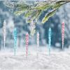 Acrylic Hanging Icicles Drop Ornament Set 24 Pieces Transparent Decorations for Christmas Tree and Seasonal Parties