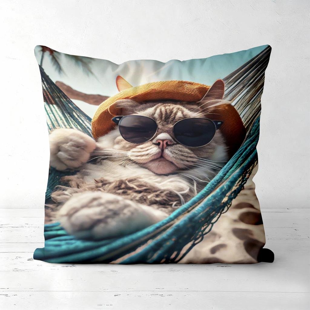 Cool Pets Print Square Pillow Covers Pattern Cushion Cover Suitable for Sofa Bedroom Car Pillow Cover