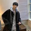 Men's Mid-Length Woolen Hooded Coat - Autumn/Winter Style, Over-The-Knee, Trendy High-End Thick Windbreaker