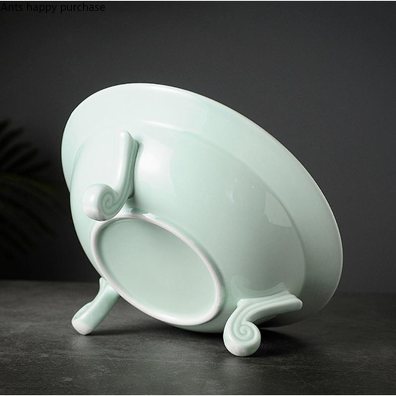 Dreibeiniger Keramikteller, rund, Obstteller, Salatschüssel, Snacktablett, Trockenobstteller, Obstteller, dekorative Teller, Geschirr