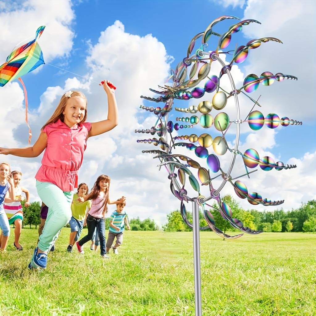 1 Piece of Metal Powered Windmill - Outdoor Garden Decoration, No Battery Required, Creative Lawn Art Rotator