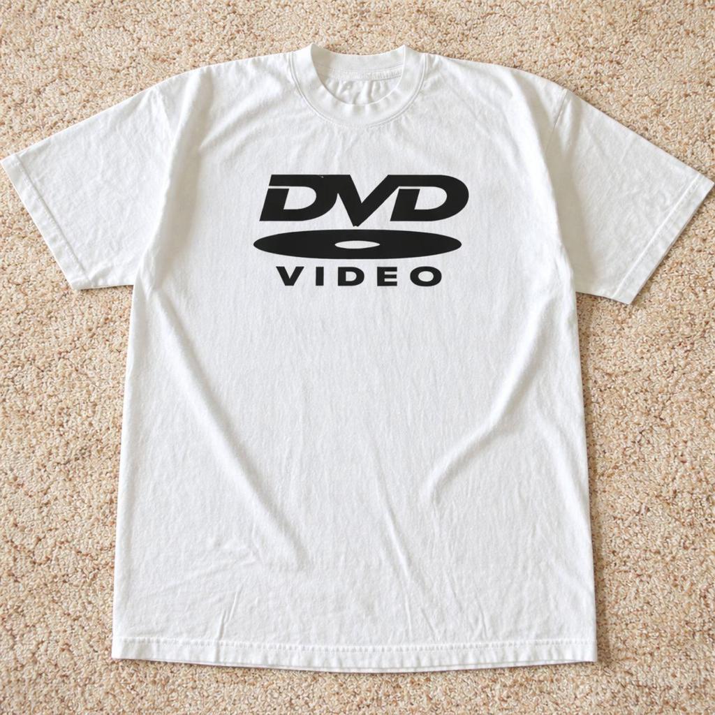 Hot Sale Funny Retro Graphic Dvd Video Logo Print TShirt Unisex Unisex Casual Streetwear Style Top Gothic Cotton Oversized TShirt