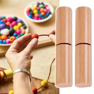 2 Pcs Wood Knot Grippers for Silicone Beads DIY Crafts Tightening Knots Puller