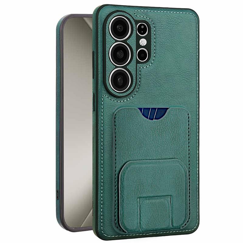 Vintage Leather Case for Samsung Galaxy S26 Ultra S25+ Plus S24 S23 A15 A16 A54 A55 A56 With Card Holder Pocket Kickstand