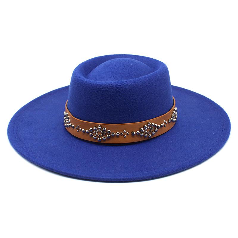 New Fedora Hats For Women 9.5cm Wide Brim Khaki Black Felted Dress Hat Panama Church Men Jazz Hat Sombreros De Mujer